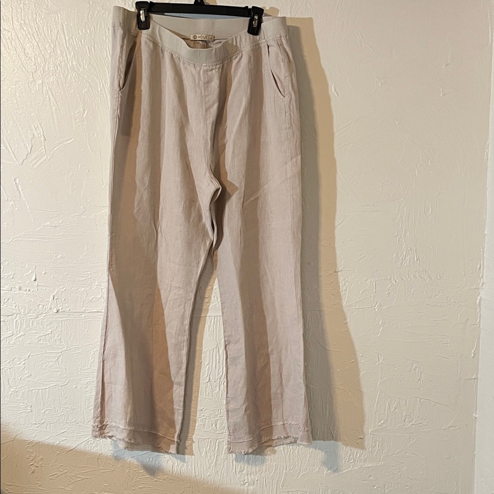 XCVI Cream Wide Leg Pull-On Pants